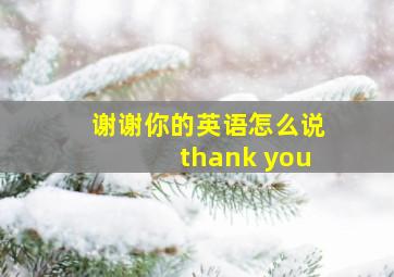 谢谢你的英语怎么说thank you